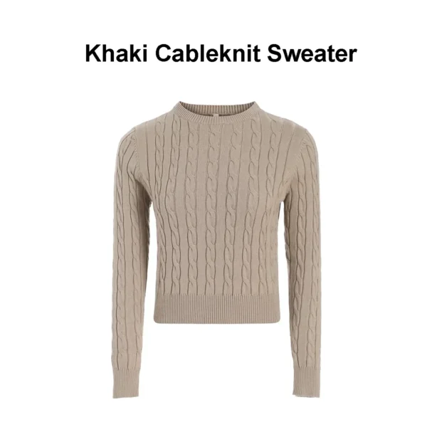 AP Women 2025 Autumn and Winter Cableknit Sweater Soft Casual Five Color Available Lady Satin Dress - Image 13
